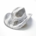 Shiny Silver Cowboy Hat With Sequin Pattern - Unique Trash Art Design Royalty Free Stock Photo