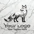 Silver Fox Logo â Sleek, Cunning & Premium Metallic Design Royalty Free Stock Photo
