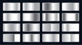 Shiny silver gradients big set Royalty Free Stock Photo