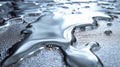 Shiny Silver Liquid Metal Dripping Down a Smooth Surface Royalty Free Stock Photo