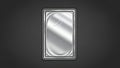 Shiny Silver Metal Rectangle with Rounded Corners on Dark Background Royalty Free Stock Photo