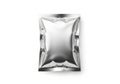 A shiny silver packet with a reflective surface and a crinkled texture Royalty Free Stock Photo