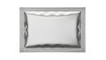 Shiny silver rectangular tray isolated on white background Royalty Free Stock Photo