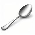 Shiny Silver Spoon on White Background Royalty Free Stock Photo