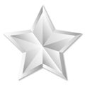 Shiny Silver Star in White Background