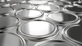 Shiny Silver Stickers: Square and Circle Templates with Wiggle Borders Captured in High Depth of Field for Design
