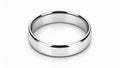 Shiny silver wedding ring isolated on a white background. Royalty Free Stock Photo
