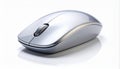 Silver Wireless Computer Mouse with Scroll Wheel and Reflection on White Background wireless mouse Royalty Free Stock Photo