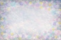 Shiny snow abstract bokeh blurred background. Holiday frame background with copy space