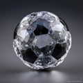 Shiny soccer ball made from crystals on a dark background, AI Generated Royalty Free Stock Photo