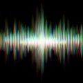 Shiny sound waveform with vibrating light aberrations