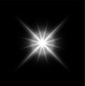 Shiny sparkle. White glow light abstract star