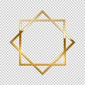 Shiny sparkling golden overlapping squares vector illustration.