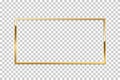 Shiny sparkling golden rectangle on transparent background vector illustration Royalty Free Stock Photo