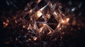 Shiny sparkling low poly hi-tech crystal abstract background. Generative AI Royalty Free Stock Photo