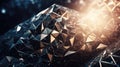 Shiny sparkling low poly hi-tech crystal abstract background. Generative AI Royalty Free Stock Photo