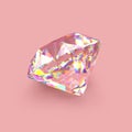 Shiny sparkling realistic diamond on rose gold background