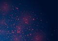 Shiny sparkling red purple particles on dark blue background Royalty Free Stock Photo