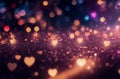 Abstract blur bokeh heart valentine background. Generative AI. Royalty Free Stock Photo