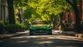 A shiny sports car speeds through the city at night generated by AI Royalty Free Stock Photo