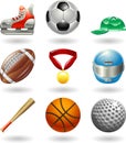 Shiny sports icon set series Royalty Free Stock Photo
