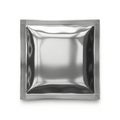 Shiny square metal plate on white background Royalty Free Stock Photo