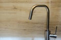 Shiny stainless steel faucet with chrome water tap Royalty Free Stock Photo