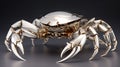 Shiny Stainless Steel Iron Crab, Robot Crab, Creation of the Future.