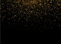 Shiny Star Burst Light with Gold Luxury Sparkles. Magic Golden Light Effect. Vector Illustration on Black Background Royalty Free Stock Photo