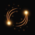 Shiny star dust, circle of lights, stars on transparent background, graphic concept for your design Royalty Free Stock Photo