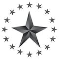 Shiny Stars. Form of first. Illustration for design on white background