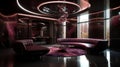 Shiny & Stunning: A Futuristic Platinum & Deep Burgundy Interior Desig