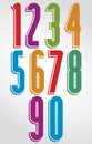 Shiny tall doodle rounded numbers with white outline.