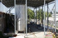 Shiny tank or barrel at a beer and wine factory. Industry Brewing and winemaking. Equipment .