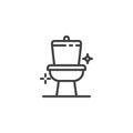 Shiny Toilet, bathroom line icon