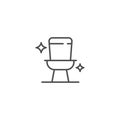 Shiny Toilet, bathroom line icon. linear style sign for mobile concept and web design. Clean toilet bowl outline vector icon.