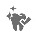 Shiny tooth with checkmark dental icon