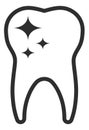 Shiny tooth icon. Healthy and clean teeth symbol