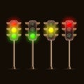 Shiny Traffic Light Icon Set