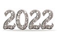 Shiny Vector luxury text 2022 from jewels. Diamond Festive Numbers Design.