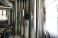 Shiny ventilation metallic tubes