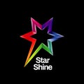 Shiny Vibrant Colorful Rainbow Star Logo Symbol Icon