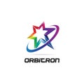 Shiny Vibrant Colorful Rainbow Star Orbit Logo Symbol Icon