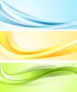 Shiny wavy vector banners Royalty Free Stock Photo