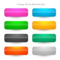 Shiny web buttons in eight colors set Royalty Free Stock Photo