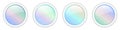 Shiny web buttons set, iridescent colors circle 3d icons Royalty Free Stock Photo