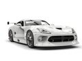 Shiny white fast supercar - front view closeup shot Royalty Free Stock Photo
