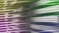 Shiny white yellow purple green blue lights stripes abstract Background. Royalty Free Stock Photo