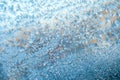 Shiny winter window ice decoration Royalty Free Stock Photo