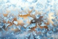 Shiny winter window ice decoration Royalty Free Stock Photo